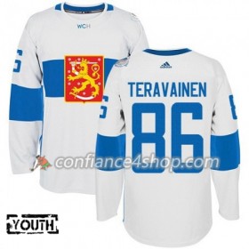 Adidas Maillot de Hockey Finlande Teuvo Teravainen 86 Coupe du monde de hockey sur glace 2016 Blanc Premier - Enfant
